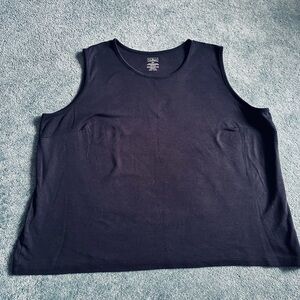 L.L. Bean Women’s 100% Supima Cotton Black Scoop Neck Tank Top Size 3X